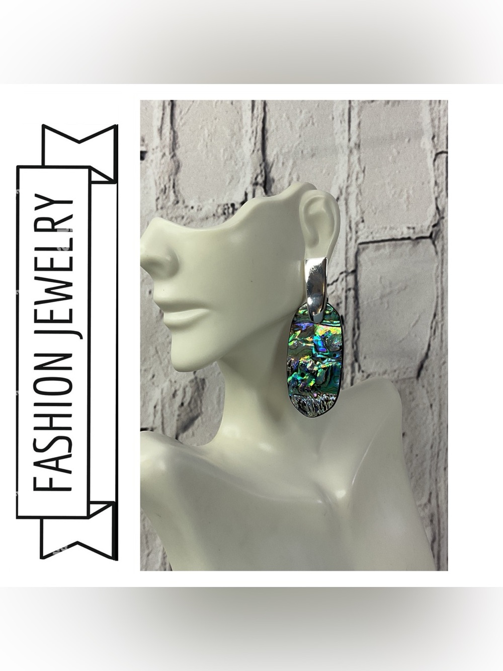 🌟🌟  Abalone Shell Drop Statement Earrings